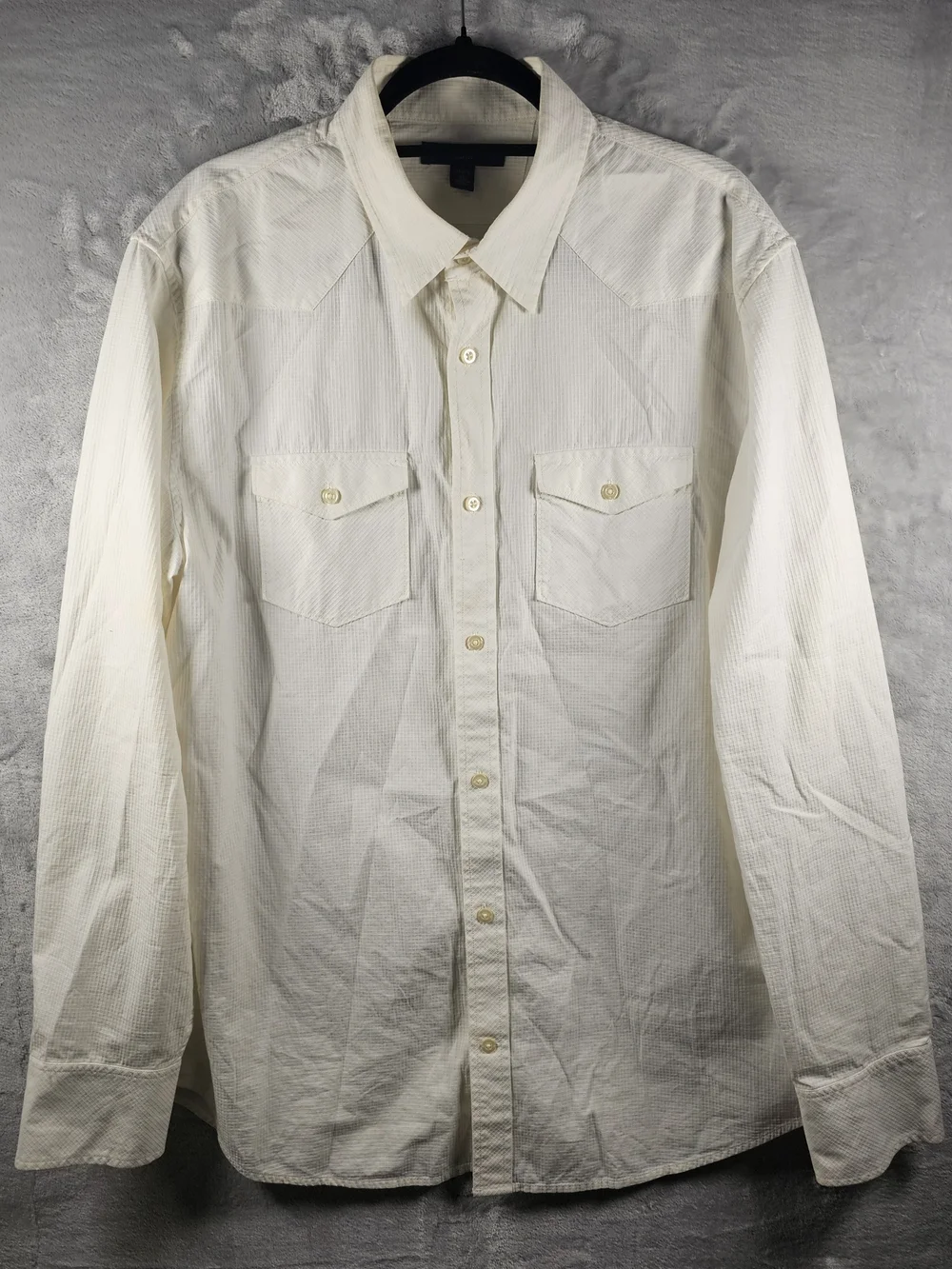 Banana Republic Sz. XL Men's White 100% Cotton Button-Up Shirt Slim Fit 17-17.5